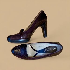 Naturalizer Leather Chocolate Brown Platform Heels, fit 6.5-7